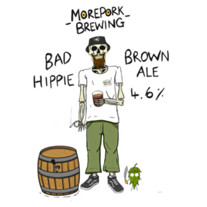 Bad Hippie - Frosted Glass Beer Mug Design