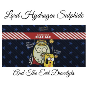 Lord Hydrogen Sulphide &  The Evil Diacetyls - Frosted Glass Beer Mug Design