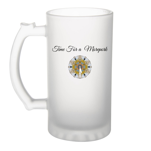 Time For a Morepork - Frosted Glass Beer Mug Thumbnail