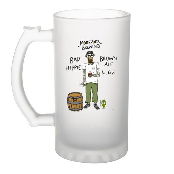 Bad Hippie - Frosted Glass Beer Mug Thumbnail
