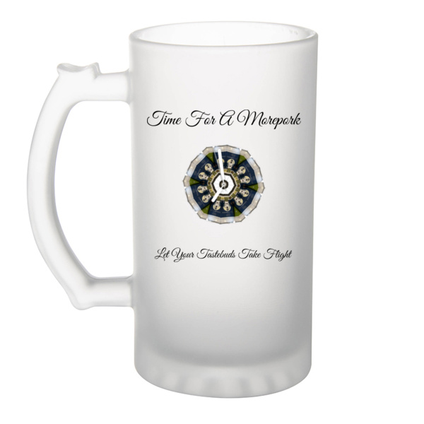 Time For A Morepork - Frosted Glass Beer Mug Thumbnail