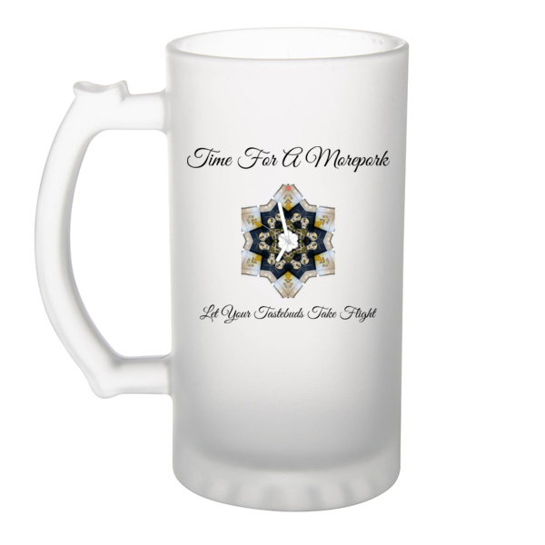 Time For A Morepork - Frosted Glass Beer Mug Thumbnail