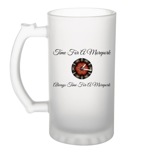 Time For A Morepork - Frosted Glass Beer Mug Thumbnail